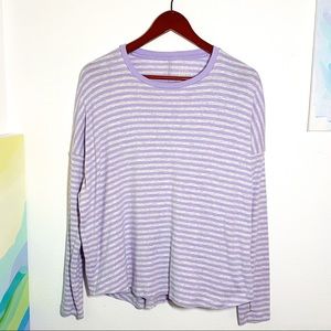 EUC Aerie Long-sleeved Tee - Striped Purple, Gray